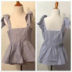 H&M Peplum shoulder tie top - Size 8